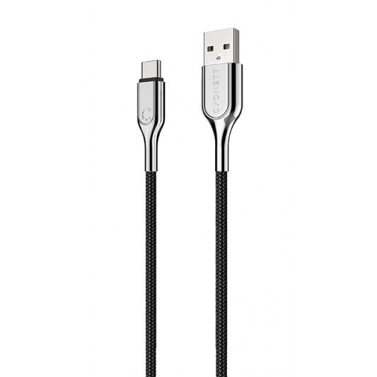 Cygnett, kabel USB-C na USB-A, pleteni, 1.0m, crni