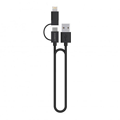 Cygnett, kabel lightning + micro USB na USB-A, PVC, 1.0m, crni